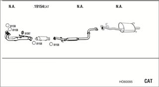 Zestaw tłumików, kompletny układ wydechowy - WALKER HO60095