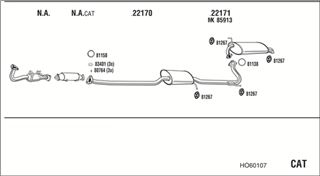 Zestaw tłumików, kompletny układ wydechowy - WALKER HO60107