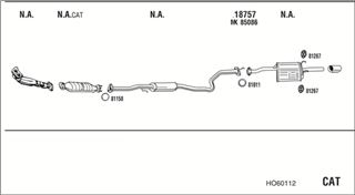 Zestaw tłumików, kompletny układ wydechowy - WALKER HO60112