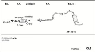 Zestaw tłumików, kompletny układ wydechowy - WALKER HO61023