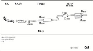 Zestaw tłumików, kompletny układ wydechowy - WALKER HO61038