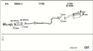 Zestaw tłumików, kompletny układ wydechowy - WALKER HO61041