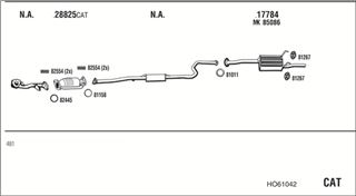 Zestaw tłumików, kompletny układ wydechowy - WALKER HO61042