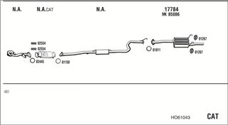 Zestaw tłumików, kompletny układ wydechowy - WALKER HO61043