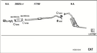 Zestaw tłumików, kompletny układ wydechowy - WALKER HO61044