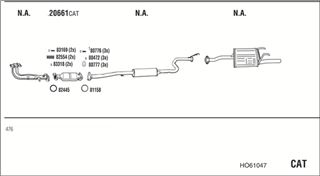Zestaw tłumików, kompletny układ wydechowy - WALKER HO61047