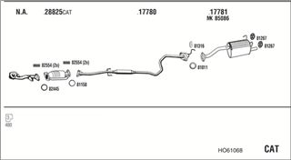 Zestaw tłumików, kompletny układ wydechowy - WALKER HO61068