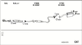 Zestaw tłumików, kompletny układ wydechowy - WALKER HO61070