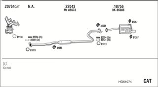 Zestaw tłumików, kompletny układ wydechowy - WALKER HO61074