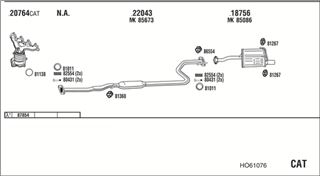 Zestaw tłumików, kompletny układ wydechowy - WALKER HO61076