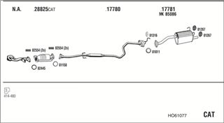 Zestaw tłumików, kompletny układ wydechowy - WALKER HO61077