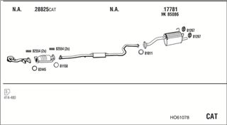 Zestaw tłumików, kompletny układ wydechowy - WALKER HO61078