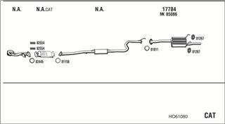 Zestaw tłumików, kompletny układ wydechowy - WALKER HO61080