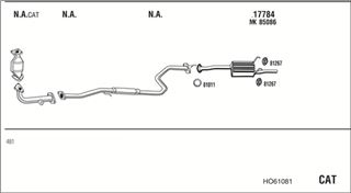 Zestaw tłumików, kompletny układ wydechowy - WALKER HO61081