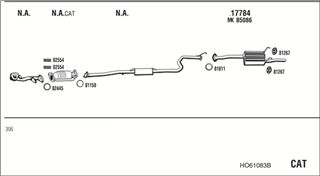 Zestaw tłumików, kompletny układ wydechowy - WALKER HO61083B