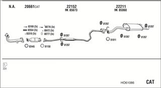Zestaw tłumików, kompletny układ wydechowy - WALKER HO61086