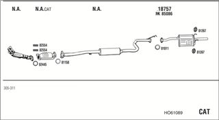 Zestaw tłumików, kompletny układ wydechowy - WALKER HO61089