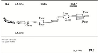Zestaw tłumików, kompletny układ wydechowy - WALKER HO61090