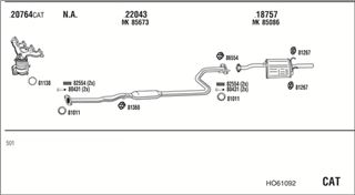 Zestaw tłumików, kompletny układ wydechowy - WALKER HO61092