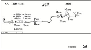 Zestaw tłumików, kompletny układ wydechowy - WALKER HO61095