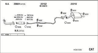 Zestaw tłumików, kompletny układ wydechowy - WALKER HO61096