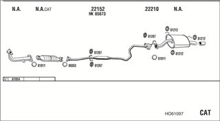 Zestaw tłumików, kompletny układ wydechowy - WALKER HO61097
