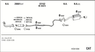 Zestaw tłumików, kompletny układ wydechowy - WALKER HO61098