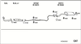 Zestaw tłumików, kompletny układ wydechowy - WALKER HO62002