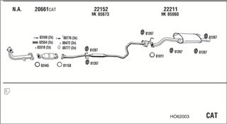 Zestaw tłumików, kompletny układ wydechowy - WALKER HO62003