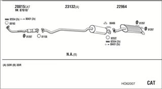 Zestaw tłumików, kompletny układ wydechowy - WALKER HO62007