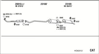 Zestaw tłumików, kompletny układ wydechowy - WALKER HO62012