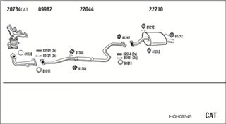 Zestaw tłumików, kompletny układ wydechowy - WALKER HOH09545