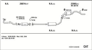 Zestaw tłumików, kompletny układ wydechowy - WALKER HOH14594B