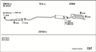 Zestaw tłumików, kompletny układ wydechowy - WALKER HOK015526
