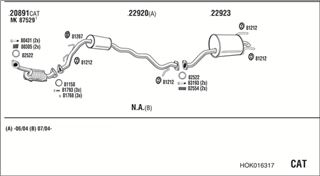 Zestaw tłumików, kompletny układ wydechowy - WALKER HOK016317