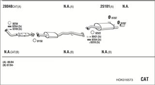 Zestaw tłumików, kompletny układ wydechowy - WALKER HOK016573