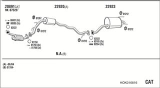 Zestaw tłumików, kompletny układ wydechowy - WALKER HOK016816