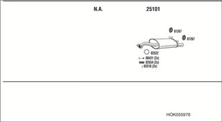 Zestaw tłumików, kompletny układ wydechowy - WALKER HOK055976