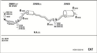 Zestaw tłumików, kompletny układ wydechowy - WALKER HOK120218