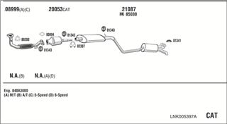 Zestaw tłumików, kompletny układ wydechowy - WALKER LNK005397A