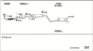 Zestaw tłumików, kompletny układ wydechowy - WALKER LNK009066