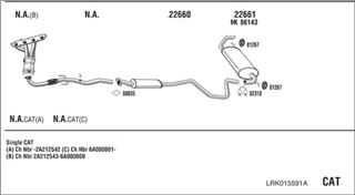 Zestaw tłumików, kompletny układ wydechowy - WALKER LRK015591A