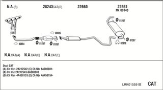 Zestaw tłumików, kompletny układ wydechowy - WALKER LRK015591B