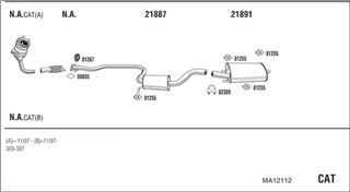 Zestaw tłumików, kompletny układ wydechowy - WALKER MA12112