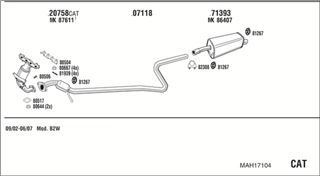 Zestaw tłumików, kompletny układ wydechowy - WALKER MAH17104