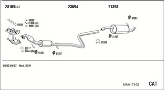 Zestaw tłumików, kompletny układ wydechowy - WALKER MAH17105