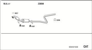 Zestaw tłumików, kompletny układ wydechowy - WALKER MAH21509