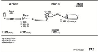 Zestaw tłumików, kompletny układ wydechowy - WALKER MAK005367