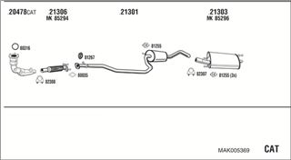 Zestaw tłumików, kompletny układ wydechowy - WALKER MAK005369