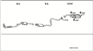 Zestaw tłumików, kompletny układ wydechowy - WALKER MI41012A